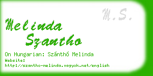 melinda szantho business card