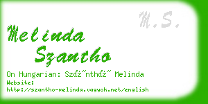melinda szantho business card
